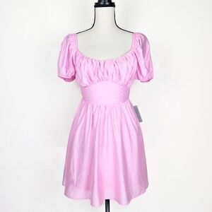 🦋LAST🦋 NWT Blu Pepper Puff Sleeve Tie Back Mini Dress, Pink, Size Medium